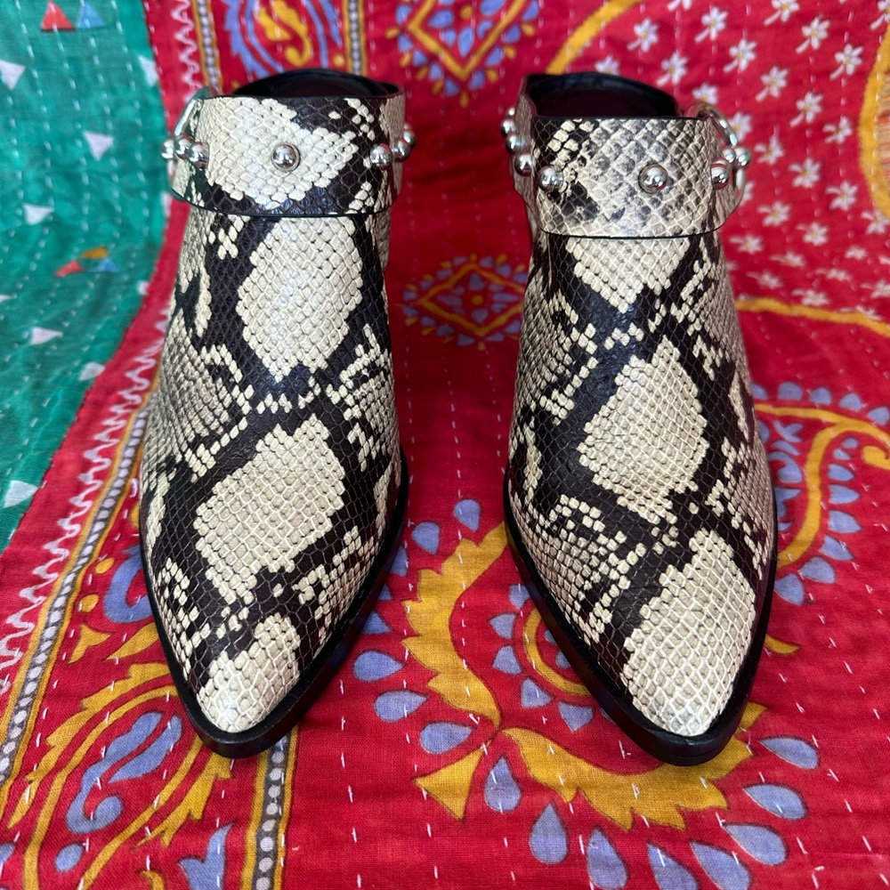 Rebecca Minkoff Leather Mule - Snakeskin - Size 9